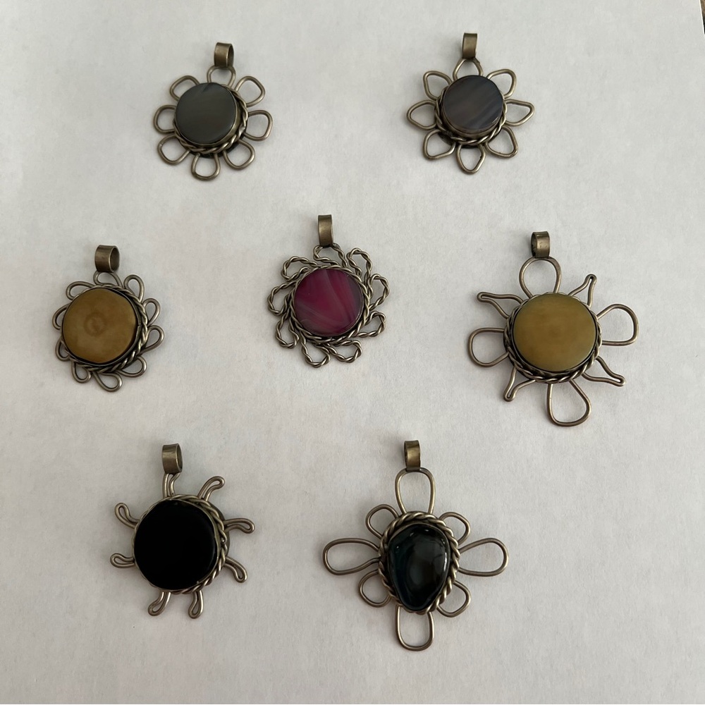 Vintage Multi-Color Pendant Set Handmade
